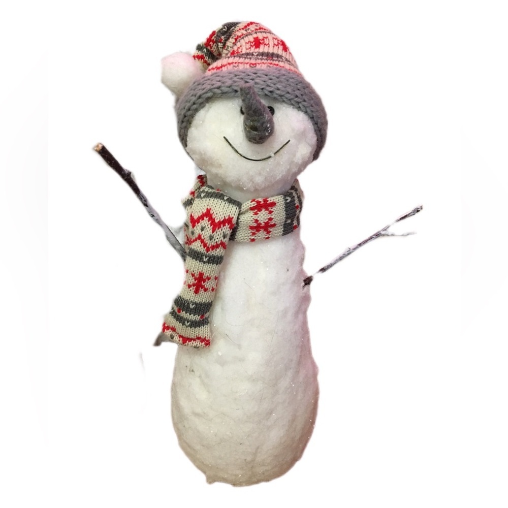 Festive Snowman Decoration with Hat and Scarf
